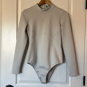Zara neoprene long sleeve cut out back bodysuit L
